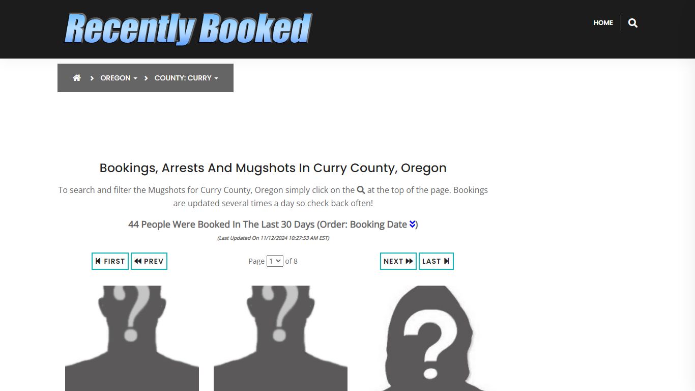 Bookings, Arrests and Mugshots in Curry County, Oregon - Recently Booked