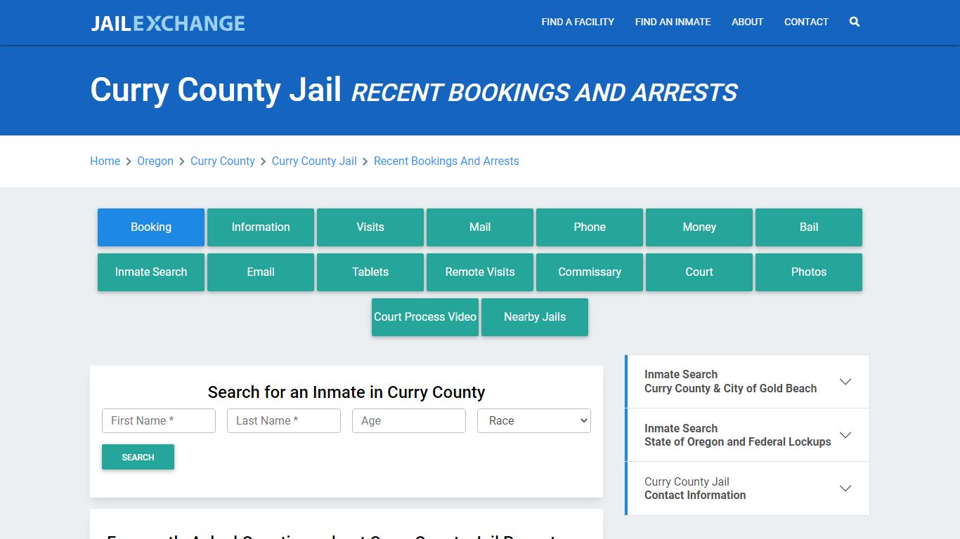 Curry County Jail Recent Bookings And Arrests - Jail Exchange